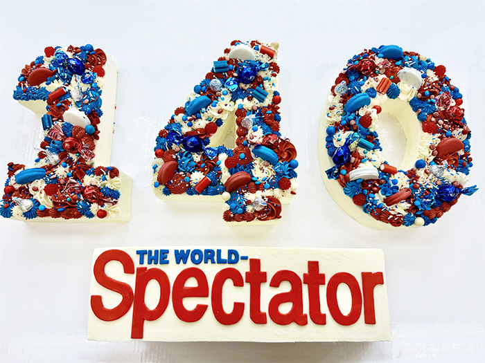 The World-Spectators 140th anniversary cake.